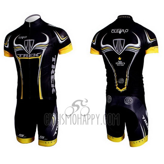 Trek Cycling Jersey Bib Short 2009 Short Sleeve Black and Yellow